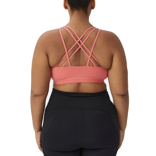 Cotton On Womens Coral Lollipop Active Strappy Crop Sports Top Plus Size 18W - Picture 2 of 6