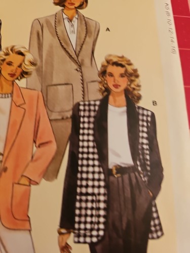 McCalls Pattern 8083 R11948 VTG 90s Jacket Button Front Collar Sizes 8 to 16 FF - Picture 2 of 5