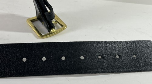 Boston Leather Garrison Belt 1.75" 1 3/4" Mens Sz 44 Black Solid Brass Buckle - Picture 7 of 7