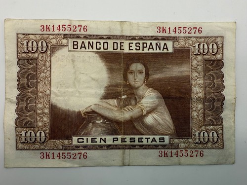 1953 Spain 100 Pesetas P-145 Banknote SPC515 - Picture 2 of 2