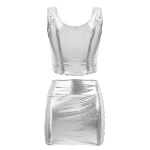 Damen Rock Metallic Damen Tops Ärmellos Damen Outfits Festival Tank Weste - Bild 92 von 107