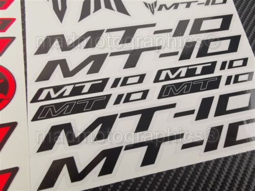 MT-10 Decalcomania Adesivo Moto per Yamaha MT10 Laminato Fluorescente Rosso neon - Foto 4 di 5
