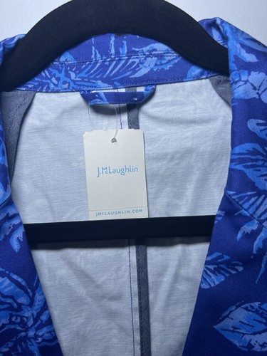 J. McLaughlin Libson Kona Palms Sport Coat Stretch Blue Men's 46 - Picture 5 of 9