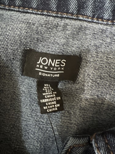 Neu mit Etikett Jones New York Damen Jeansjacke blau Denim Madison Wash Größe L - Bild 8 von 8