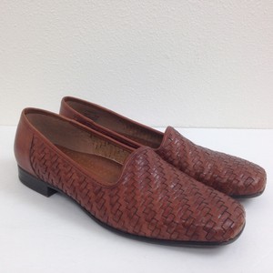 Women-039-s-NATURALIZERS-Cognac-Brown-Leather-Woven-Slip-On-Casual-Shoes-Size-8-M