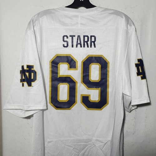 Camiseta de fútbol americano Notre Dame Fighting Irish Green Starr #69 para hombre XL blanca nueva con etiquetas - Imagen 11 de 14