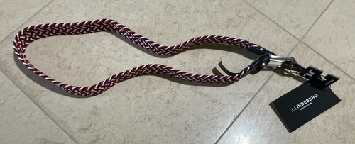 J. Lindeberg Men Golf Bubba Belt - GMAC07219 90cm 32-33" Red/White/Blue NWT - Picture 8 of 9