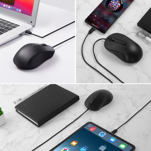 Type C Mouse Ergonomic USB C Mice 3 Buttons 1000DPI, Gaming and Office Use - Picture 2 of 8