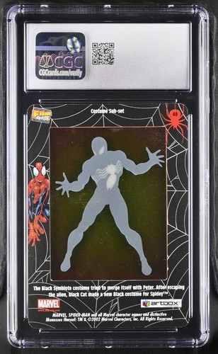 Schwarzer Symbiont Spider-Man FilmCardz Kostüm Sub-Set Bewertung 6 EX/NM - Bild 2 von 2