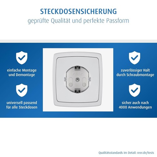 5 Stück Reer Steckdosensicherung Steckdosenschutz schraubbar weiß, NEU, lose - Bild 10 von 10