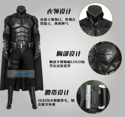 Herrenkostüme 2022 Bruce Wayne The Batman Halloween Outfit Suit Cosplay Kostüme - Bild 4 von 11