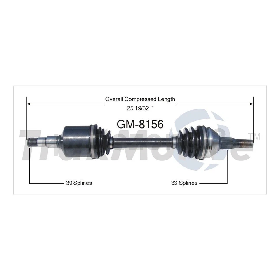 Eixo dianteiro TrakMotive CV junta CV para Pontiac Bonneville 2003 2002 2001 2000 - Imagem 3 de 3