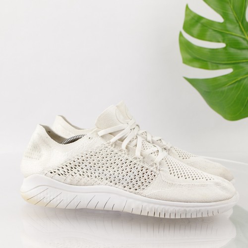Nike Mens Free RN Flyknit Running Shoe Size 10.5 Triple White Knit Sneaker Low - Picture 15 of 15