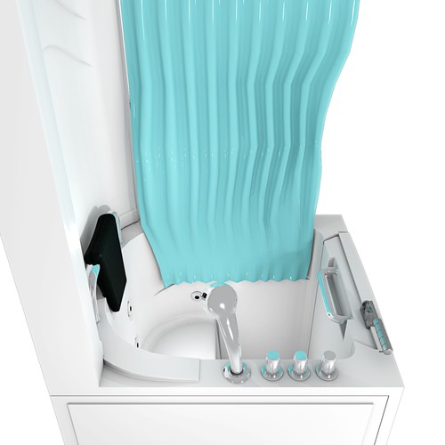 Seniorendusche und Sitzwanne Kombination Whirlpool mit Tür S10D-TH-WP 80x90x215 - Bild 8 von 10