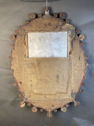 Antiker Trampart Spiegel Groß Außergewöhnliche Form Ca. Um 1900 - Bild 16 von 22