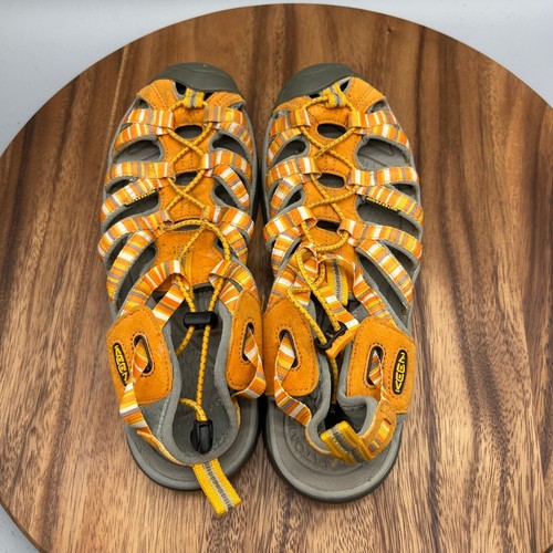 Keen Sandals Womens Size 9.5 Orange Hiking Water Sporty Drawstring Fisherman - Picture 5 of 8