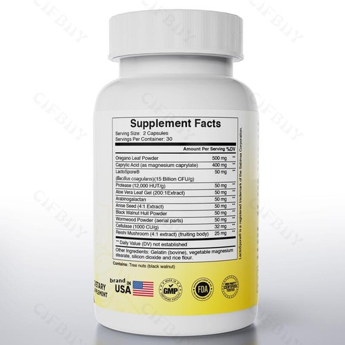 100% Natural Candida Cleanse Capsules for Detox Digestive Health 60 Count - Picture 4 of 10