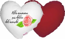 cuscino cuore scritta alla mamma piu dolce del mondo festa compleanno regalo
