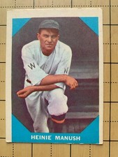 1960 FLEER BASEBALL GREATS HEINIE MANUSH #18