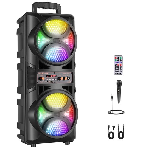 3000W Portable Bluetooth Party Speaker Sub woofer Heavy Bass Sound System w/ Mic - Picture 7 of 8