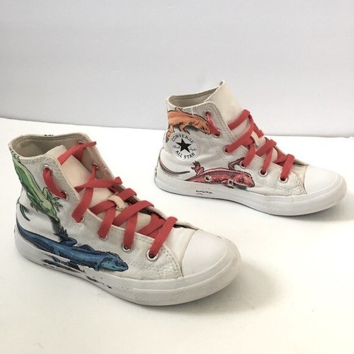 Converse All Star Chuck Taylor Little Boys Leapin Lizards High-Top White Sneaker - Picture 2 of 16
