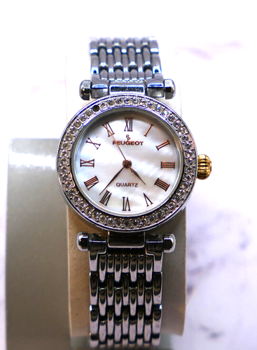 Peugeot 36mm Crystals Mother Of Pearl Dial Two Tone Women's Watch 7045 - Picture 2 of 9