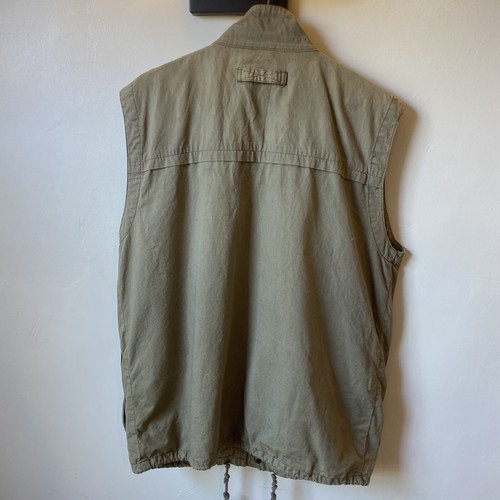 Chaleco Vintage Multi-Bolsillo Verde Oliva Cremallera Cordón XL Para Hombre - Imagen 2 de 7