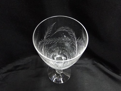 Tiffin Elegance Stem #17377, Cut Leaves: Water or Wine Goblet, 7 3/4", As Is - Picture 3 of 9