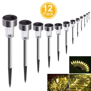 Sunnest-Solar-Lights-Outdoor-Solar-Garden-Lights-12Pack-Stainless-Steel-LED