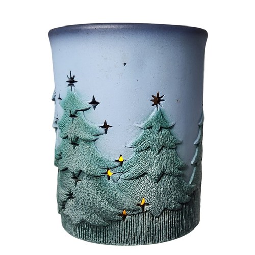 Vtg Shannon & Daughters Votive Tea Light Candle Holder Winter Trees Christmas - Picture 3 of 9
