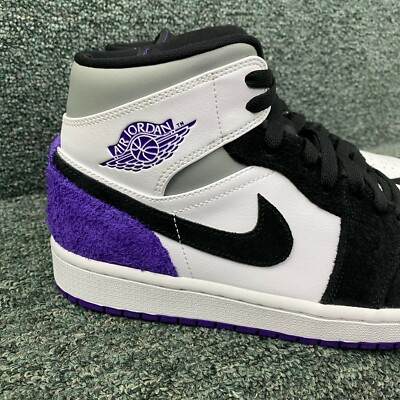 Nike Air Jordan 1 Mid SE White Court Purple Mens Sz 9 852542