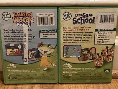 LeapFrog: Talking Words Factory + Let's Go To School DVD- VERY