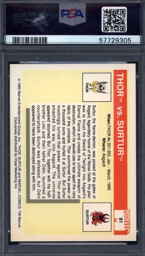1990 Marvel Universe #91 Thor vs. Surtur PSA 10 - Picture 2 of 2