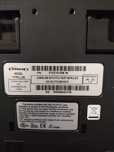Hypercom T7Plus Credit Card Terminal Machine & Power Supply - Picture 4 of 9