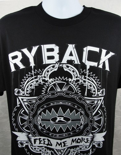 Autentica maglietta nera da uomo WW Wear Ryback Feed Me More Wrestling taglia L Large - Foto 2 di 6