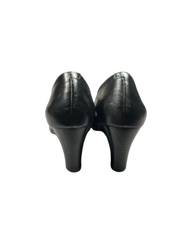 Lauren Ralph Lauren Damenschuhe 7B schwarz goldene Schnalle zehenfrei Lederabsatz - Bild 7 von 14