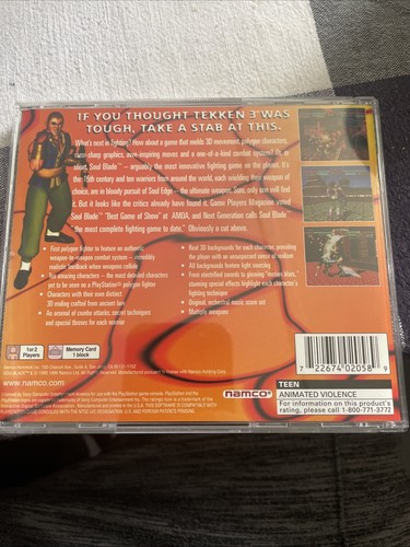 Soul Blade SoulBlade (PlayStation 1 PS1) Black Label CIB COMPLETE & TESTED - Picture 4 of 18