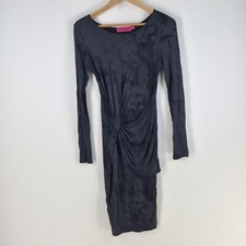 Boohoo dress womens 10 bodycon black long sleeve round neck 102947
