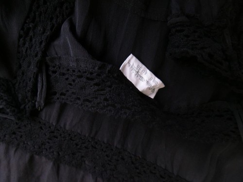 Miss selfridge Größe 36 Schwarz Knielang A-Linien Kleid Seide 100% Ärmellos - Bild 4 von 5