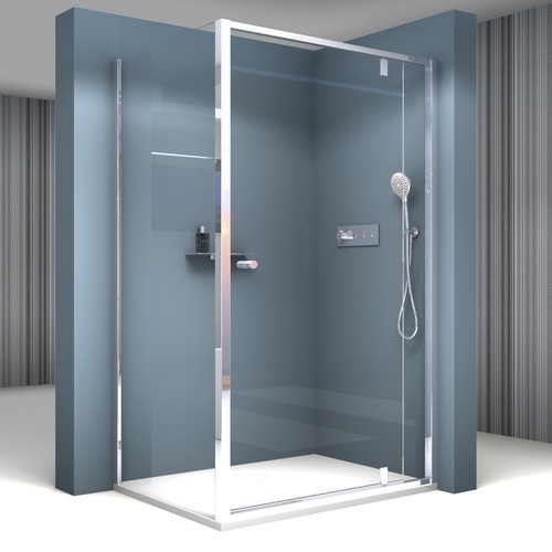 Duschkabine Eckdusche mit Drehtür NT606 FLEX Nano Klarglas Profilfarbe wählbar - Bild 2 von 27