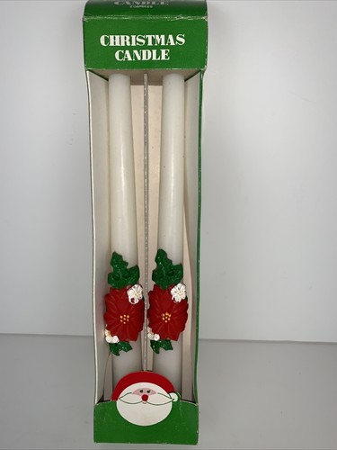 2 vintage christmas candle poinsettia - Imagen 1 de 5