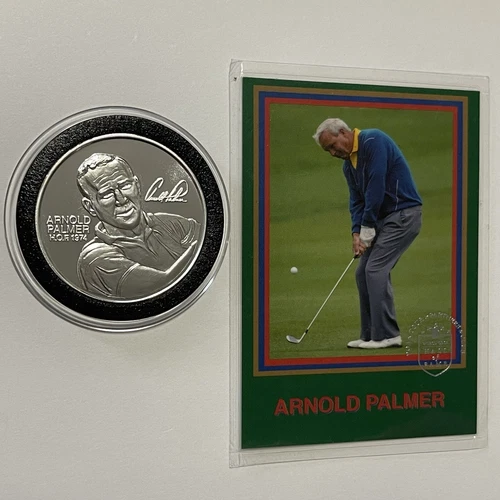 Arnold Palmer PGA Tour ￼Hall Fame Coin 1 Troy Oz .999 Fine Silver Round & Card