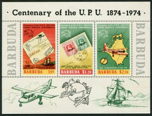 BARBUDA - 1974 'CENTENARY OF UPU' Miniature Sheet MNH [B7620] - 第 1/1 張圖片