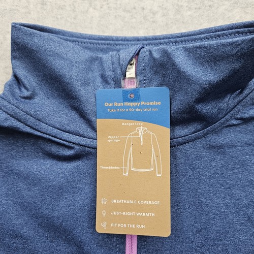 Brooks Women's Quarter Zip Cowl Neck Blue Pullover NWT