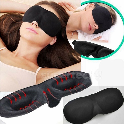 4x Travel Sleep Eye Mask Soft Memory Foam Padded Shade Cover Sleeping Blindfold - Picture 10 of 11