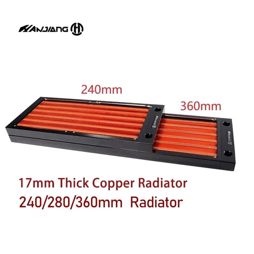 HJ 17mm Super Thin Copper 240/360mm Radiator for PC Water Cooling/ G1/4 "