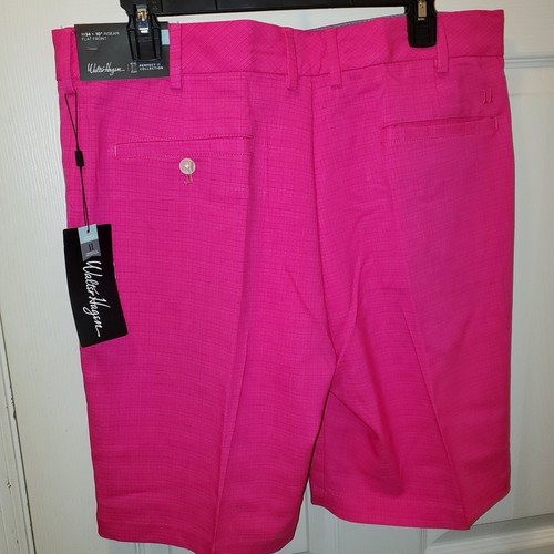 Neu mit Etikett Walter Hagen Herrenshorts Chino Taschen flach Golf heiß neonrosa Einzelhandel $ 75 - Bild 3 von 5