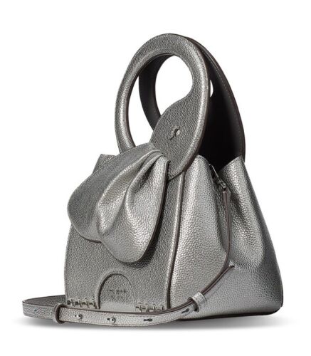 Neu Kate Spade Ellie Metallic Kieselleder 3D Elefant Oberteil Griff Umhängetasche - Bild 2 von 8