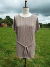 Rose Shimmer Stretch Plisse Pull On Belted Tunic Top COLLECTION 18 BNWT RRP £20