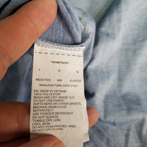 Nike Swim Shirt Mens Sz L Blue Dri-Fit UPF 40+ Sun Protection Short Sleeve  - Picture 7 of 7